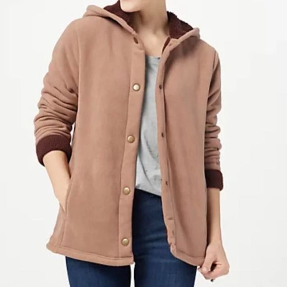 Cuddl Duds Jackets & Blazers - Cuddl Duds Fleecewear Bonded Sherpa Snap Jacket